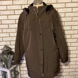 Giacca / Brown fleece and quilted lined jacket. Sz 1X